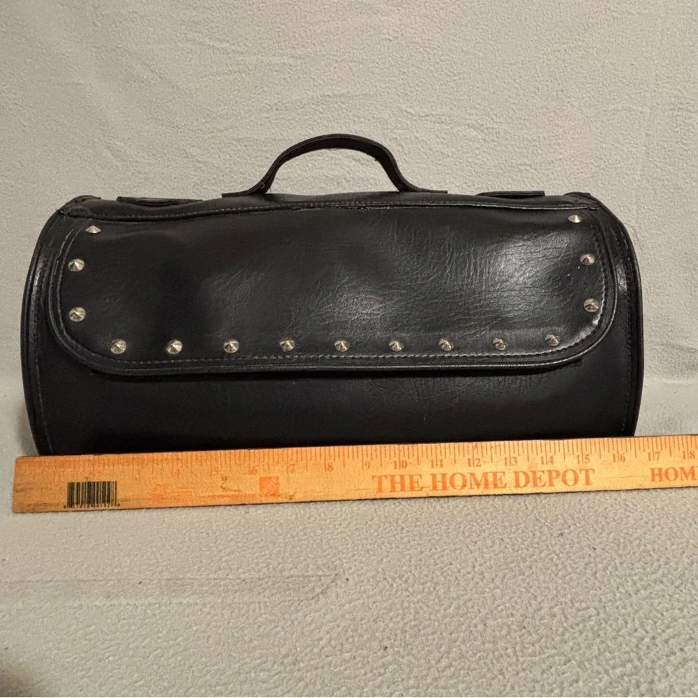 River Road Spacy Black Motorcycle Handlebar Studded Tool Travel Case Bag